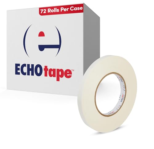ECHOtape DC-T274A General Purpose Frosted Clear Double Sided Tape | for Mounting & Bonding | Two Sided Tape | All Purpose Adhesives | Thin Adhesive Rolls | 0.47in x 54.6yd | Case of 72 - size: .47 in x 54.6 yds / 12mm x 50m (Pack of 72)