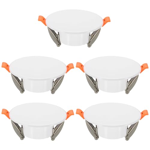 uxcell 5Pcs 95mm/3.7" Round Ceiling Cover Plate, LED Downlight Hole Trim Wall Hole Spring Mount Decorative Flat Cap Access Panel for 2.2-3.3 Inch Ceiling or Wall Openings, Matte White - color: White, size: 2.2-3.3"