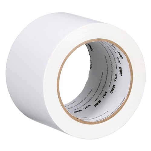 3M Vinyl Tape 764, General Purpose, 3 in x 36 yd, White, 1 Roll, Light Traffic Floor Marking Tape, Social Distancing, Color Coding, Safety, Bundling - color: White, size: 3 in X 36 Yd