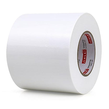 JIALAI HOME 5 inch Wide Duct Tape, Industrial Grade White 5 inches x 55 Yards (164 ft), 9 Mil Heavy-Duty, Waterproof, Strong, Flexible, No Residue, for Crafts & Home Improvement - color: White