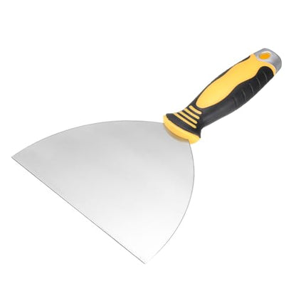 uxcell Putty Knife 6" High Carbon Steel Paint Scraper Flexible Drywall Repair Mud Knife for Removing Cement Wallpaper Mud Adhesive Taping with Metal Hammer End - size: 6"
