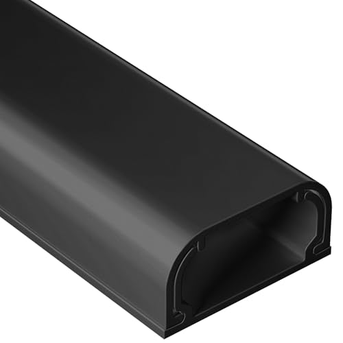 Large Cord Hider - 47in Wire Hiders for TV on Wall, Paintable Cable Hider, X-Large Cable Management Kit, Cord Hiding for Wall, W1.6in H0.8in, Black - color: Black, size: X-Large (1.6*0.8in)