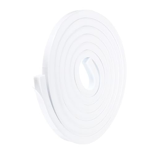 PATIKIL Weather Stripping Door Seal Strip, 1/2 Inch x 1/2 Inch x 10 Ft Self Adhesive Soundproof High Density Foam Tape Insulation for Door Window Air Conditioning, White - color: White, size: 1/2 Inch x 1/2 Inch x 10 Ft