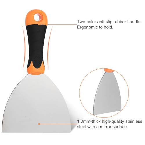 3-Piece Spackle Knife Set: 2", 3"，and 5" Professional Putty Knives - Paint Scraper and Drywall Tools for Wall Repair-WEGAZ