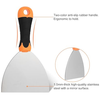 3-Piece Spackle Knife Set: 2", 3"，and 5" Professional Putty Knives - Paint Scraper and Drywall Tools for Wall Repair-WEGAZ