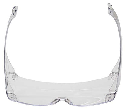 Calabria 3000 Fitover Safety Glasses with Uni-Lens – [Clear] Wrap Around Eye Protection | Anti-Fog Scratch Resistant | Protective Eyewear - color: Clear