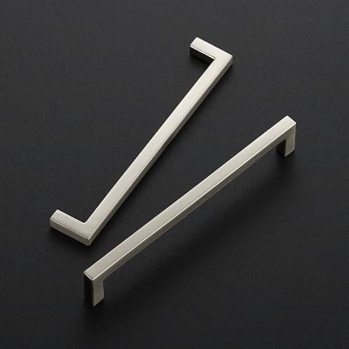 Ravinte 10 Pack Solid 6-1/4 Inch Center to Center Slim Square Bar Drawer Handles Cabinet Hardware - Brushed Nickel Kitchen Pulls - size: 6-1/4" Hole Center