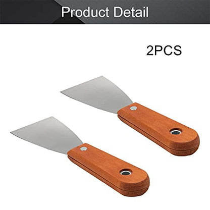 Utoolmart Putty Scraper 2.5" Cr-V Steel Stiff Putty Knives with Plastic Handle for Taping Paint Wall Floor Tile 2Pcs - size: 2.5 inch