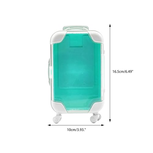 False Eyelash Storage Box, Portable Travel Organizer Mini Luggage False Eyelash Tray Makeup Tool (GREEN) - color: GREEN