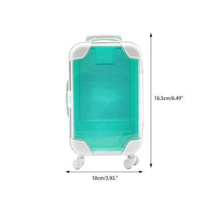 False Eyelash Storage Box, Portable Travel Organizer Mini Luggage False Eyelash Tray Makeup Tool (GREEN) - color: GREEN