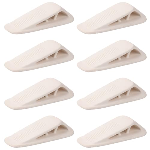 Fursafe&Q Rubber Door Stoppers for Bottom of Door, Door Stop Wedge with Holder, Heavy Duty Doorstops 8 Pack, Wall Protector for Home & Office & School & Commercial Doorstop Keep Open Stack White - color: White, size: 8 Pack