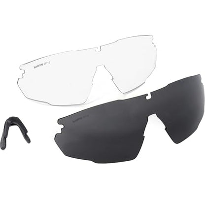 HTS HUNTERSKY Ballistic Tactical Shooting Glasses ANSI Z87+ UV400 Protective Eyewear - color: Gray Clear