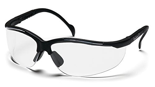 Pyramex Venture II Safety Eyewear, Indoor/Outdoor Mirror Anti-Fog Lens - color: Clear Lens/ Black Frame