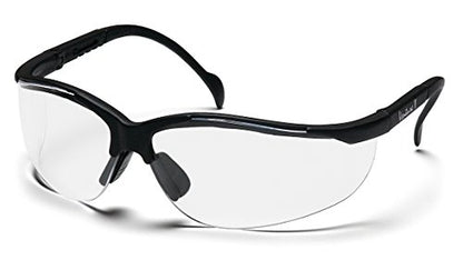 Pyramex Venture II Safety Eyewear, Indoor/Outdoor Mirror Anti-Fog Lens - color: Clear Lens/ Black Frame
