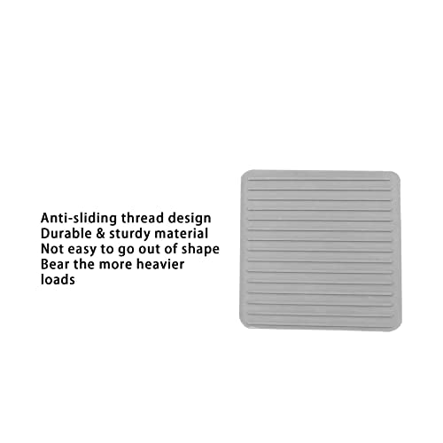 Non Slip Furniture Pads, SAFYY Square Rubber Anti Skid Caster Cups Leg Coasters, Couch, Chair, Feet, and Bed Stoppers with Anti-Sliding Floor Grip, Furniture Floor Protectors - size: 2.5'' Grey 4 Pack