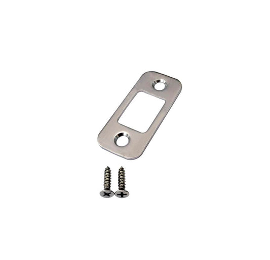 QCAA Solid Brass Deadbolt Strike Plate, Door Backplate, Round Corner, 1"x2-1/4", Brush Nickel, 1 Pack, Made in Taiwan - color: Brushed Nickel, size: 1 Pack
