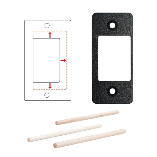 Deadbolt Restorer Strike Plates Narrow Side and Large Hole, Fix Dead Bolt Misalignment/Sticking/Jamming, Ideal for Common/Electronic/Smart Locks(1, Matte Black) - color: Black, size: Small: 2-1/4" x 1" (1 Pack)