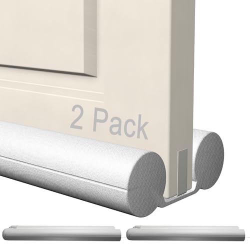 2 Packs Door Draft Stopper,Under Door Sweep for Bottom of Door,Weather Stripping Door Seal,Noise Stopper,Garage Window Blocker Noise Cold Air Insulation,Draft Guard (Upgrade-Grey-2Pack, 36" L) - color: Upgrade-grey-2pack