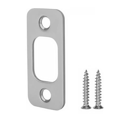 Round Corner Deadbolt Strike Plate, 1" X 2 1/4“ Door Backplate, Stainless Steel – 1 Pack, Brushed Nickel - color: Brushed Nickel