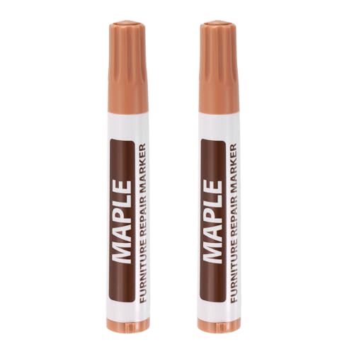 uxcell Furniture Repair Wood Markers, 2 Pcs Maple Touch Up Filler Sticks, Oil Based Paint Markers for Scratches, Wood Floors, Tables, Cabinet, Carpenters, Cover Ups - color: Maple