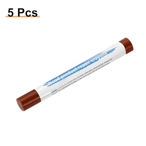 HARFINGTON 5pcs Wood Filler Sticks Wooden Wax Touch Up Furniture Repair Crayons for Scratch Hole Wood, Dark Walnut - color: Dark Walnut