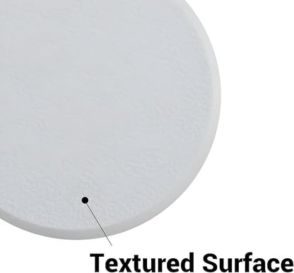Large Door Stoppers for Wall (4 Pack) – 3.25" White Plastic Wall Protectors with Strong Adhesive – Shock Absorbent & Quiet – Stops Damage from Door Knobs – Stick-On, No Tools Needed