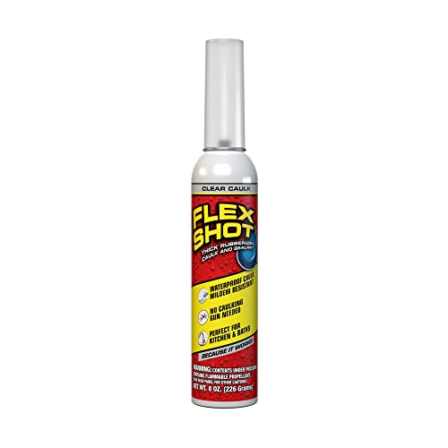 Flex Shot Rubber Adhesive Sealant Caulk, 8-oz, Clear - color: Clear, size: 8 Oz (Pack of 1), style: Caulk