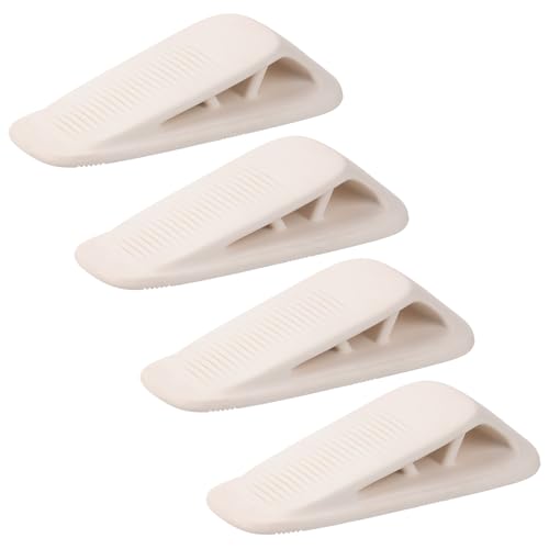Fursafe&Q Rubber Door Stoppers for Bottom of Door, Door Stop Wedge with Holder, Heavy Duty Doorstops 4 Pack, Wall Protector for Home & Office & School & Commercial Doorstop Keep Open Stack White - color: White, size: 4 Pack