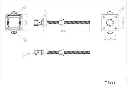 Yost Vises Y18SS Vise Screw | 18 Inch DIY Vise Tool | Solid Steel Main Screw with a Cast Iron Body Construction, Blue Metallic
