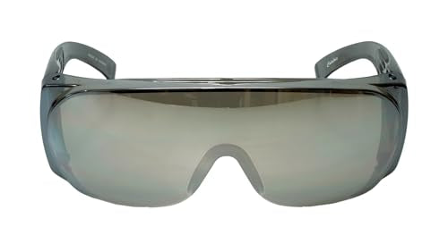 Calabria Fit Over Safety Glasses | Polarized Sunglasses Over Glasses | Wrap Around Anti-Fog | Scratch Resistant | Unisex - color: Blue/Green/Silver (3 Pack)