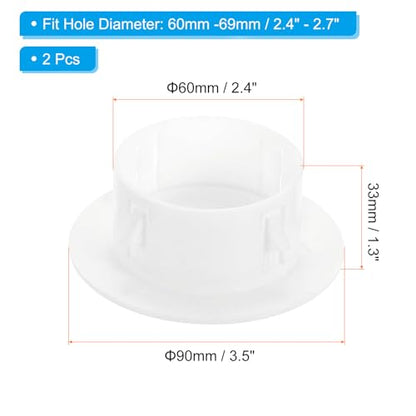 PATIKIL Air Conditioning Wall Hole Cover, 2Pcs Air Conditioner Blocking Hole Plug Decoration Water Pipe Sealing Plate Cover for 2.4" - 2.7" Diameter Hole, White - size: 2.4" - 2.7"