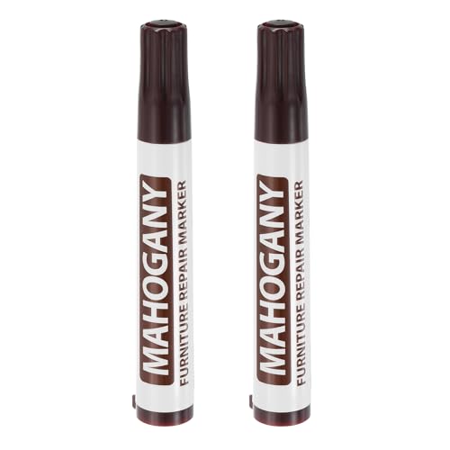 uxcell Furniture Repair Wood Markers, 2 Pcs Mahogany Touch Up Filler Sticks, Oil Based Paint Markers for Scratches, Wood Floors, Tables, Cabinet, Carpenters, Cover Ups - color: Mahogany