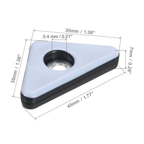 uxcell Furniture Sliders, 12Pcs 35x35x45mm - PTFE Triangle Chair Leg Floor Protectors, Screw-On Furniture Pads with Screw for Carpet Hardwood Floors