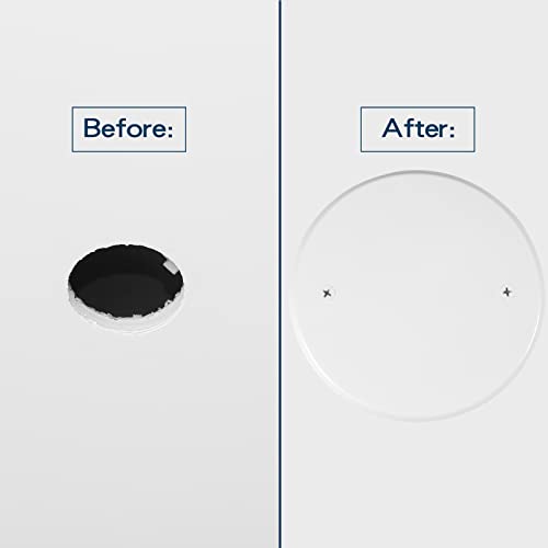 4 Packs 5 Inch Ceiling Cover Plate Metal Flat Round Electrical Cover Blank Circle Wall Plate with Screws Ceiling Fan Switch Cap, Holes Are Spaced 3.5 Inches, White (For 4 inch Electrical Box) - size: 5-inch,For 4 inch Electrical Box