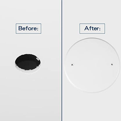 4 Packs 5 Inch Ceiling Cover Plate Metal Flat Round Electrical Cover Blank Circle Wall Plate with Screws Ceiling Fan Switch Cap, Holes Are Spaced 2.75 Inch, White (For 3-1/2 inch Electrical Box) - size: 5-inch,For 3-1/2 inch Electrical Box