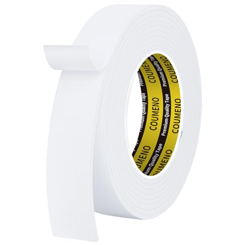 Single-Sided Adhesive EVA Foam Tape 1.2in x 9.84FT,White Foam Weather Stripping,Door Seal & Window Insulation Tape,Waterproof Sound Proof Seal Strip for Doors,Windows,Garage Door & Gap Sealing - color: White, size: 1.2in x 9.84FT