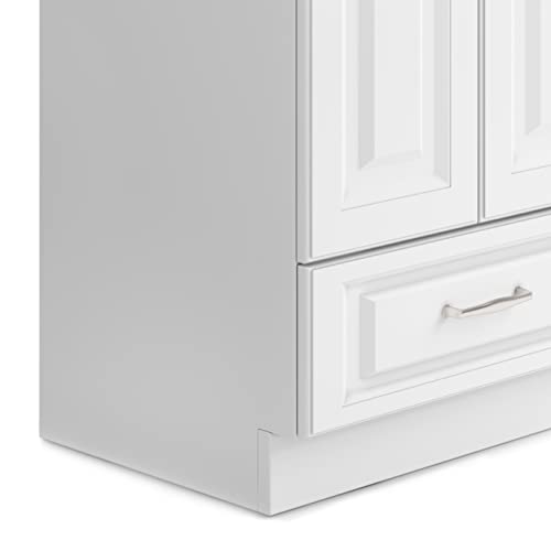 SIMPLIHOME Lawrence All-in-One 24 inch Wide Utility Sink and Laundry Cabinet in Pure White Finish, Transitional Stainless Steel Sink Cabinet for Laundry Rooms with High-Arch Brushed Nickel Faucet - size: 24 inch