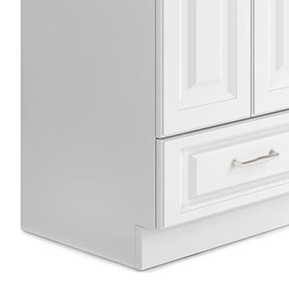 SIMPLIHOME Lawrence All-in-One 24 inch Wide Utility Sink and Laundry Cabinet in Pure White Finish, Transitional Stainless Steel Sink Cabinet for Laundry Rooms with High-Arch Brushed Nickel Faucet - size: 24 inch