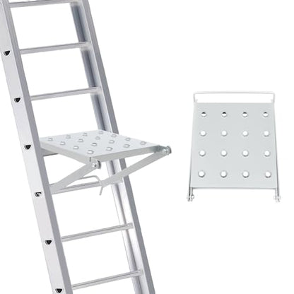 Ladder Platform & Work Platform Accessory, Anti-Slip Heavy Duty Extension Ladder Platform with 330 lbs Weight Capacity, Foldable Alloy Steel Work Tray for Painters Tools and Extension Ladder Use