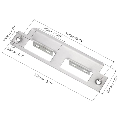 uxcell Door Strike Plate, 145mm x 40mm 201 Stainless Steel Latch Deadbolt Strike Plate for Door Frame Door Jamb, Silver - size: 145mm x 40mm