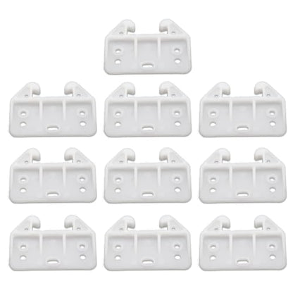 Set of 10 White Plastic Drawer Guides, Sturdy Rear Drawer Replacement Brackets with Screws, Perfect for Furniture, Dressers, and Wardrobes - Essential Drawer Track Parts