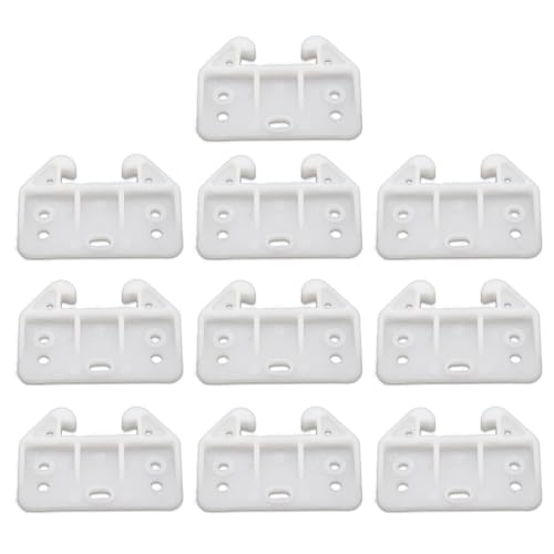 Set of 10 White Plastic Drawer Guides, Sturdy Rear Drawer Replacement Brackets with Screws, Perfect for Furniture, Dressers, and Wardrobes - Essential Drawer Track Parts