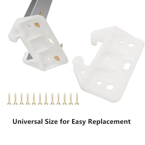 8 Pcs White Plastic Drawer Guides with 24 Screws - Drawer Rail Brackets Replacement Parts for Dresser Cabinet Closet