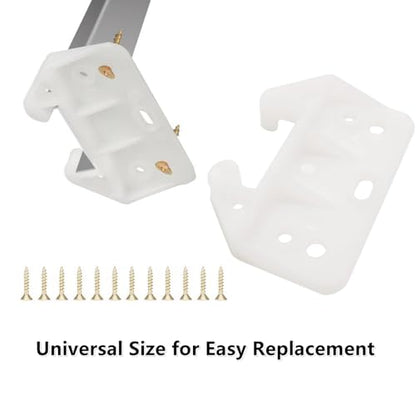 8 Pcs White Plastic Drawer Guides with 24 Screws - Drawer Rail Brackets Replacement Parts for Dresser Cabinet Closet