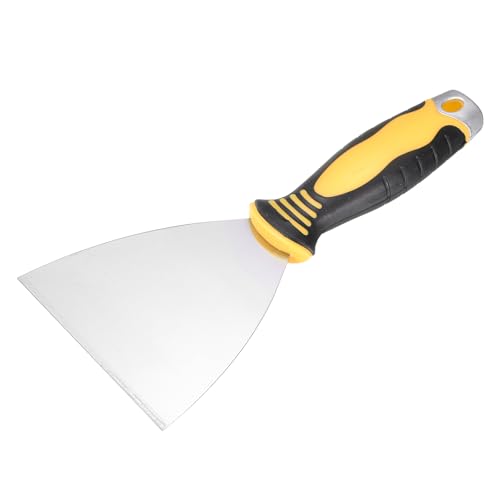 uxcell Putty Knife 4" High Carbon Steel Paint Scraper Flexible Drywall Repair Mud Knife for Removing Cement Wallpaper Mud Adhesive Taping with Metal Hammer End - size: 4"