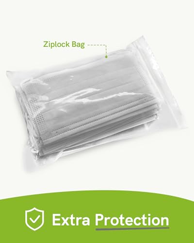FriCARE Disposable Face Masks, 3-Ply ASTM Level 3 Medical Grade, FSA/HSA Eligible, Breathable & Comfortable for Allergy/Sun Protection, 50 Pack Gray - color: Gray