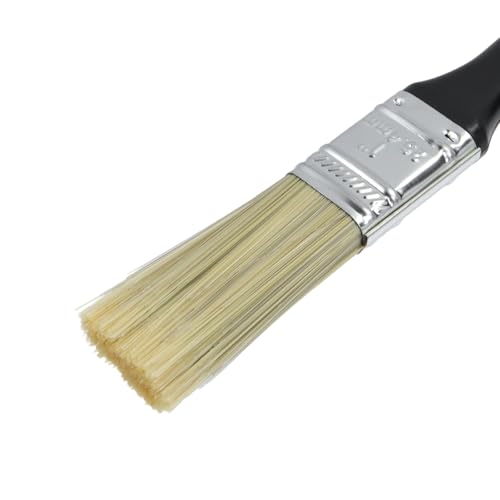 KUMGROT 2 Pcs 1 Inch Paint Brush Set, Soft Horsehair Long-Handled Brushes for Paint & Pigment Furniture Renovation Exterior Walls Wood Paneling, for Detailed Touch-Ups and Spot Repairs - size: 1"