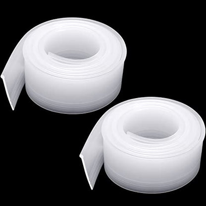 Tondiamo 2 Roll Shower Door Bottom Seals,Clear Shower Sweep Door Seal Silicone Replacement Parts for Bathroom Kitchen, 74 Inches in Total