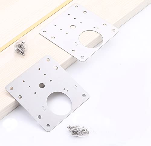 12PCS Cabinet Hinge Repair Plate, Stainless Steel Hinge Repair Brackets Kit for Kitchen Cupboard Door with Fixing Screws