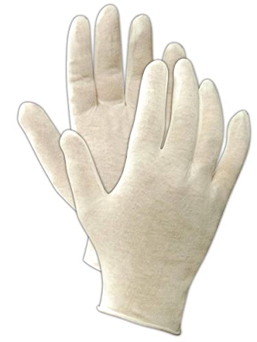Magid Glove & Safety 651-9 Magid Touch Master Cotton Inspection Gloves, Lightweight, Medium, White , Men's (Fits Large) (Pack of 12)